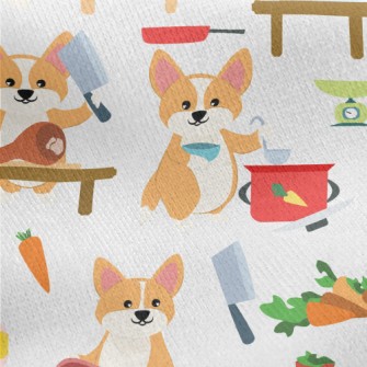 Corgi Cooking King Jersey Backed Fleece