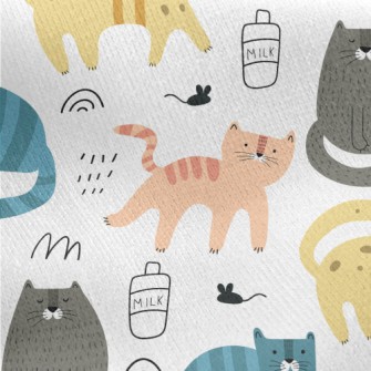 Colorful Creative Cat Jersey Backed Fleece