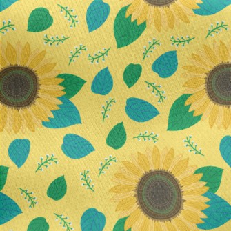 Lifelike Sunflower Jersey Backed Fleece