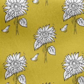 Withered Sunflower Jersey Backed Fleece