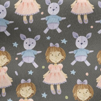 Little Girl Rabbit Puppet Jersey Backed Fleece