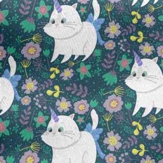 Unicorn Cat In The Colorful Wo Jersey Backed Fleece