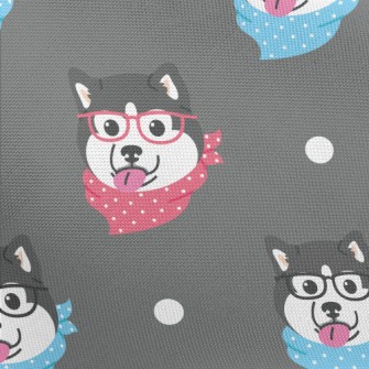 Husky With Glasses And Scarf Pongee
