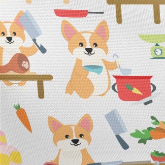 Corgi Cooking King Pongee
