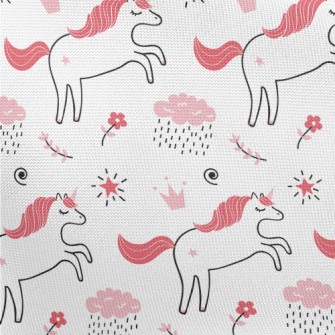 Crown Star Unicorn Pongee