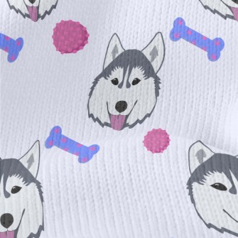 Husky And Dog Bone Stretch Jersey