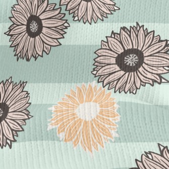 Horizontal Stripe Sunflower Stretch Jersey