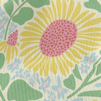 Doodle Sunflower Stretch Jersey