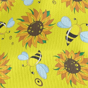 Sunflowers And Bees Stretch Jersey