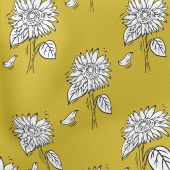 Withered Sunflower Lightweight Cotton Poplin