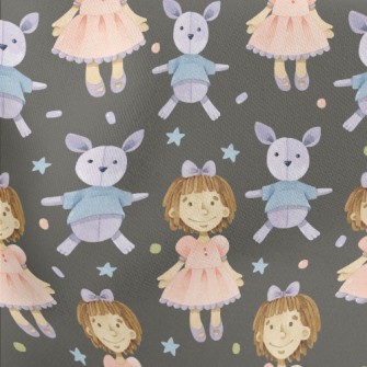 Little Girl Rabbit Puppet Lightweight Cotton Poplin