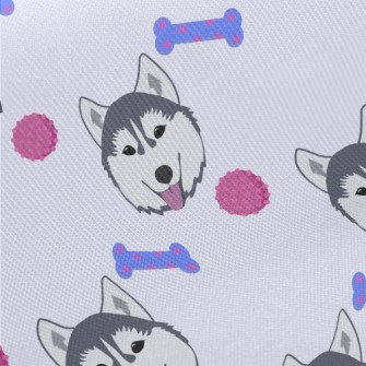 Husky And Dog Bone Midweight Cotton Poplin