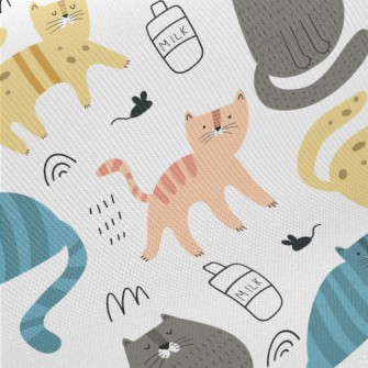 Colorful Creative Cat Midweight Cotton Poplin