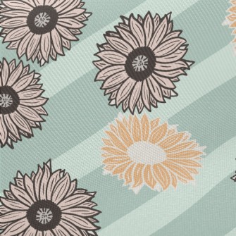 Horizontal Stripe Sunflower Midweight Cotton Poplin