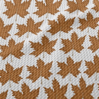 Hand Drawn Autumn Maple Leaves Birdseye Piqué