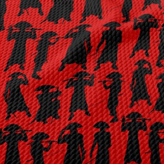 Japanese Swordsman Silhouette Birdseye Piqué