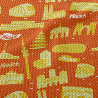 Famous Landmarks Of Munich Birdseye Piqué