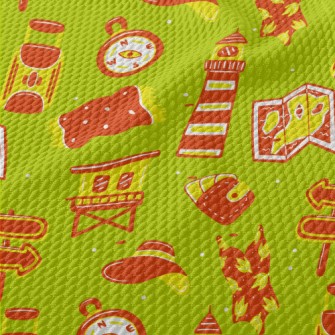 Summer Travel Elements Birdseye Piqué