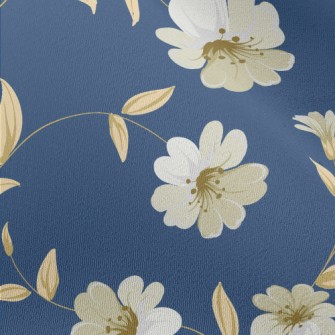 Elegant White Flowers Chiffon