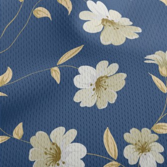 Elegant White Flowers Athletic Mesh Flat Back