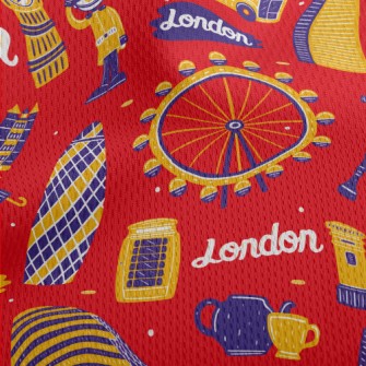 Famous Landmarks In London Athletic Mesh Flat Back