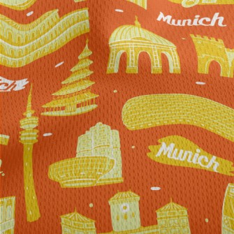 Famous Landmarks Of Munich Athletic Mesh Flat Back