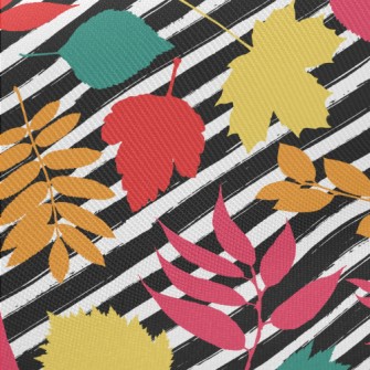 Watercolor Colored Leaves Twill