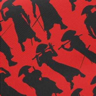 Japanese Swordsman Silhouette Twill