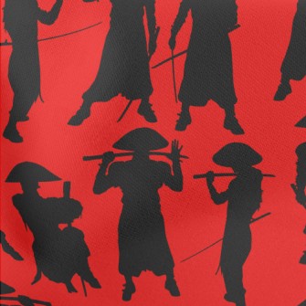 Japanese Swordsman Silhouette Stretch Ponte