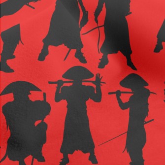 Japanese Swordsman Silhouette Micro Fleece