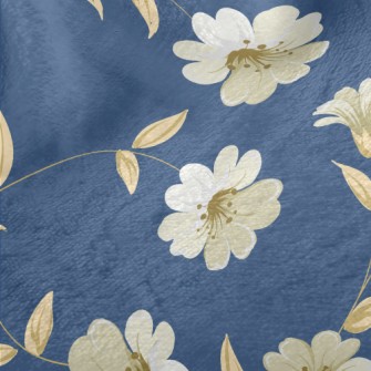 Elegant White Flowers Minky