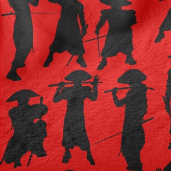Japanese Swordsman Silhouette Minky