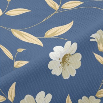 Elegant White Flowers Piqué