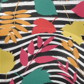 Watercolor Colored Leaves Lightweight Performance Linen