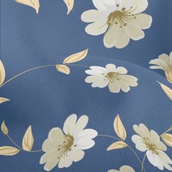 Elegant White Flowers Lightweight Performance Linen