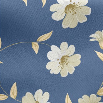 Elegant White Flowers Jersey Backed Fleece