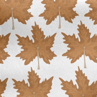 Hand Drawn Autumn Maple Leaves Jersey Backed Fleece