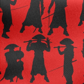Japanese Swordsman Silhouette Jersey Backed Fleece