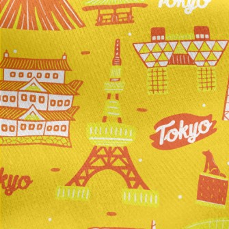 Famous Landmarks In Tokyo Jersey Backed Fleece