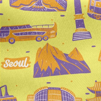 Famous Landmarks In South Kore Jersey Backed Fleece