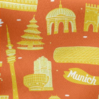 Famous Landmarks Of Munich Jersey Backed Fleece
