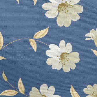 Elegant White Flowers Pongee