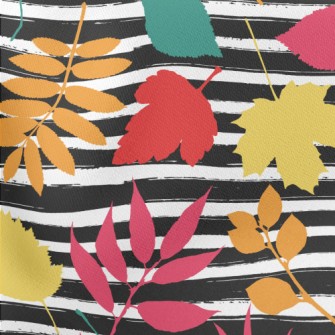 Watercolor Colored Leaves Lightweight Cotton Poplin