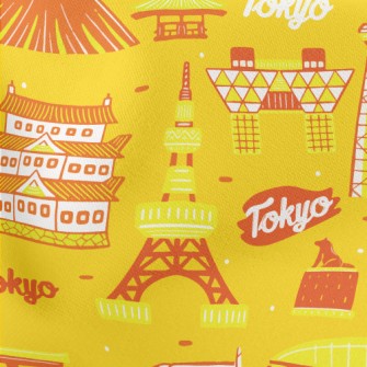 Famous Landmarks In Tokyo Lightweight Cotton Poplin