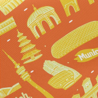 Famous Landmarks Of Munich Midweight Cotton Poplin