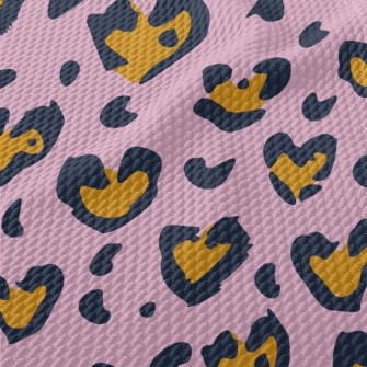 Beautiful Purple Leopard Print Birdseye Piqué