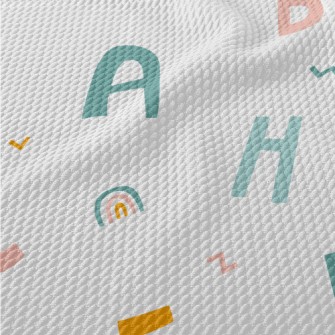 Colorful Alphabet Graffiti Birdseye Piqué