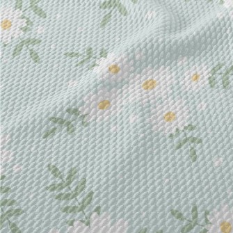 Elegant White Daisy Birdseye Piqué