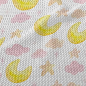 Children&#39;s Watercolor Star Birdseye Piqué