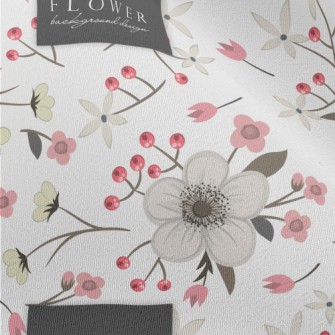 Hand Drawn Japanese Cherry Blo Chiffon